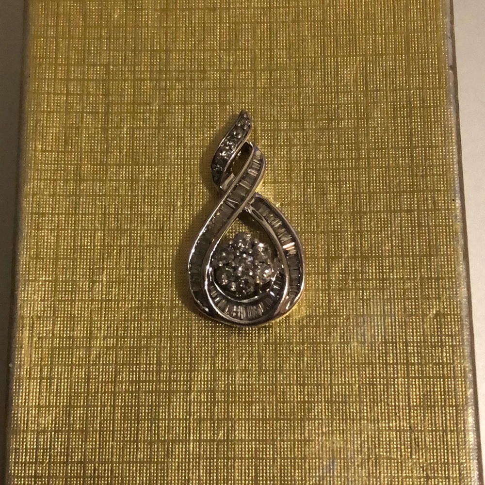 Diamond wrapped flower pendant